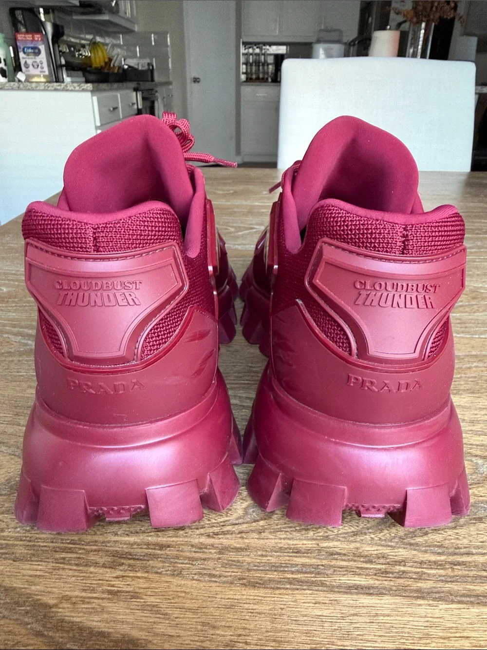 Prada Red Cloudbust Thunder Sneakers